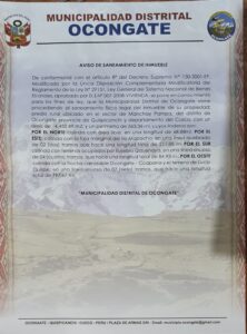 Lee más sobre el artículo AVISO DE SANEAMIENTO DE INMUEBLE